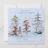 Elegante Waterverf Pine Forest Cocktail Party Kaart (Voorkant)