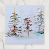 Elegante Waterverf Pine Forest kerstcadeau Bedankjes Labels (Achterkant)