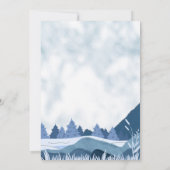 Elegante waterverf Pine Mountain Winter Bruiloft Kaart (Achterkant)