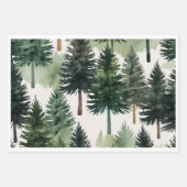 Elegante Waterverf Pine Tree Christmas Inpakpapier Vel (Voorkant 2)