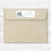 Elegante Waterverf Pine Trees Retouradres Etiket