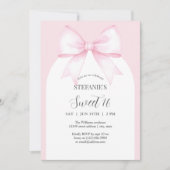 Elegante Waterverf Pink Bow Sweet 16 Birthday Kaart (Voorkant)