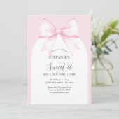 Elegante Waterverf Pink Bow Sweet 16 Birthday Kaart (Staand voorkant)
