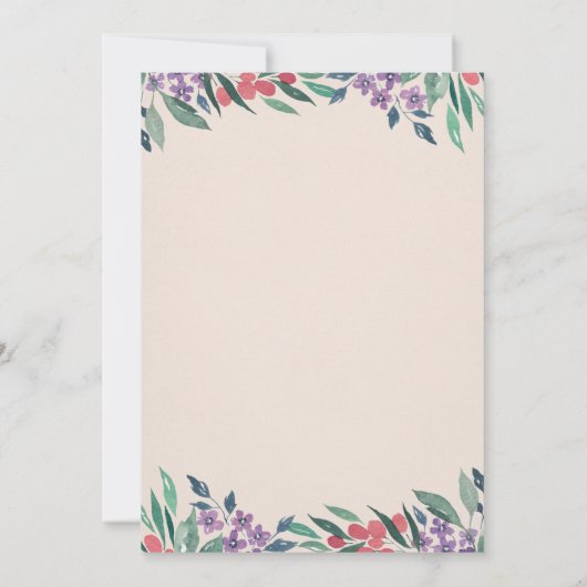 Elegante Waterverf Pioen Rozen Bruiloft Kaart (Achterkant)