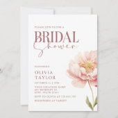 Elegante Waterverf Pioen Vrijgezellenfeest Kaart (Voorkant)