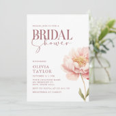 Elegante Waterverf Pioen Vrijgezellenfeest Kaart (Staand voorkant)