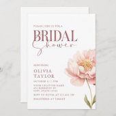 Elegante Waterverf Pioen Vrijgezellenfeest Kaart (Voorkant / Achterkant)