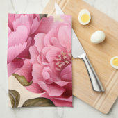 Elegante Waterverf Pioenbloemen Theedoek (Quarter Fold)