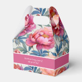 Elegante Waterverf pioenenbloemen gunstboxen Bedankdoosjes (Achterkant)