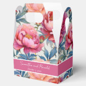 Elegante Waterverf pioenenbloemen gunstboxen Bedankdoosjes (Geopend)