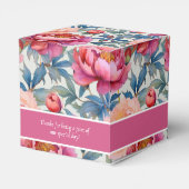 Elegante Waterverf pioenenbloemen gunstboxen Bedankdoosjes (Achterkant)