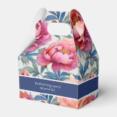 Elegante Waterverf pioenenbloemen gunstboxen Bedankdoosjes (Achterkant)