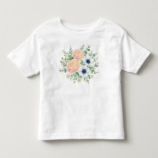 Elegante waterverf pioenroos en witte anemoon bloe kinder shirts