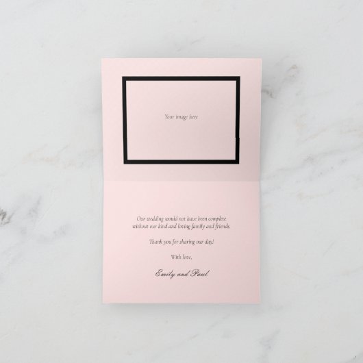 Elegante Waterverf pioenrozen bruiloft Bedankkaart (Binnen)