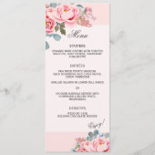 Elegante Waterverf pioenrozen bruiloft Menu (Voorkant)