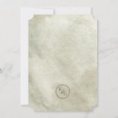 Elegante Waterverf Pioenrozen Sage Groene Bruiloft Kaart (Achterkant)