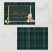 Elegante Waterverf Plaid teddybeer preppy Notitiekaartje (Voorkant / Achterkant)