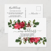 Elegante Waterverf Poinsettia Bewegende aankondigi Briefkaart (Voorkant / Achterkant)