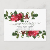 Elegante Waterverf Poinsettia Bewegende aankondigi Briefkaart (Voorkant)