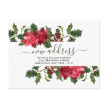 Elegante Waterverf Poinsettia Bewegende aankondigi