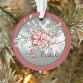Elegante waterverf poinsettia kerststuk naar maats ornament