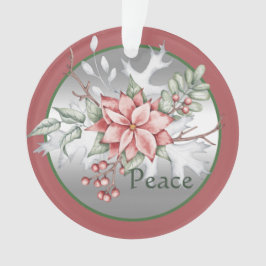 Elegante waterverf poinsettia kerststuk naar maats ornament