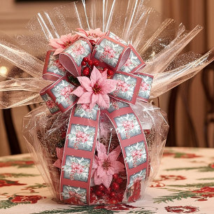 Elegante waterverf poinsettia op maat gemaakte Ker Satijnen Lint