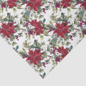 Elegante Waterverf Poinsettia Patroon Vakantie Tissuepapier (Detail)