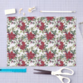Elegante Waterverf Poinsettia Patroon Vakantie Tissuepapier (Craft)