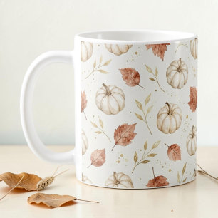 Elegante Waterverf Pompoen Herfst Najaar Koffiemok
