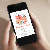 Elegante Waterverf Pompoen Thanksgiving Diner Kaart