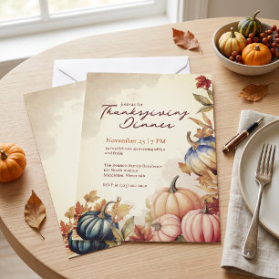 Elegante Waterverf Pompoen Thanksgiving Kaart