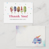 Elegante Waterverf Popsicle Bedankt Baby shower Notitiekaartje (Voorkant / Achterkant)