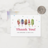 Elegante Waterverf Popsicle Bedankt Baby shower Notitiekaartje (Voorkant / Achterkant in situ)