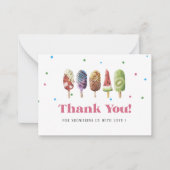 Elegante Waterverf Popsicle Bedankt Baby shower Notitiekaartje (Voorkant)