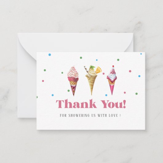 Elegante Waterverf Popsicle dank u Baby shower Notitiekaartje (Voorkant)