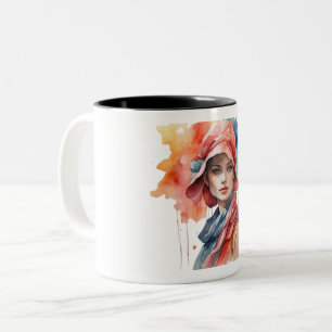 Elegante Waterverf Portret Mok