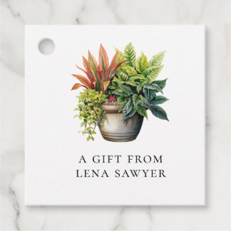 Elegante Waterverf Potplant Botanisch Cadeau Bedankjes Labels