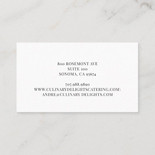 Elegante Waterverf potten gebruiksvoorwerpen chef  Visitekaartje (Achterkant)