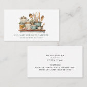 Elegante Waterverf potten gebruiksvoorwerpen chef  Visitekaartje (Voorkant / Achterkant)