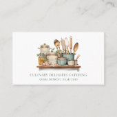 Elegante Waterverf potten gebruiksvoorwerpen chef  Visitekaartje (Voorkant)