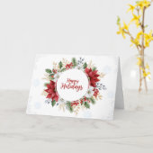 Elegante Waterverf Prettig Kerstfeest Kaart (Gele Bloem)