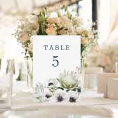 Elegante Waterverf Protea Tafelnummer Kaarten