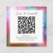 Elegante Waterverf QR Code Kleurrijke Patroon Mode Vierkante Visitekaartje (Achterkant)