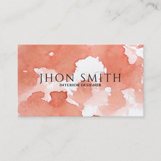 Elegante Waterverf QR Code Terracotta Abstract Visitekaartje (Voorkant)