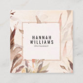 Elegante Waterverf QR Code Terracotta Floral Vierkante Visitekaartje (Voorkant)