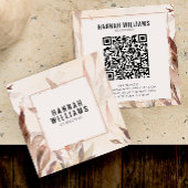 Elegante Waterverf QR Code Terracotta Floral Vierkante Visitekaartje