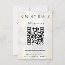 Elegante waterverf QR-code trouw-RSVD kaart