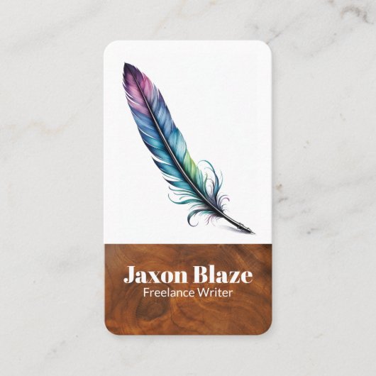 Elegante Waterverf Quill Pen Freelance schrijver Visitekaartje (Voorkant)
