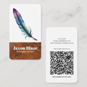 Elegante Waterverf Quill Pen Freelance schrijver Visitekaartje